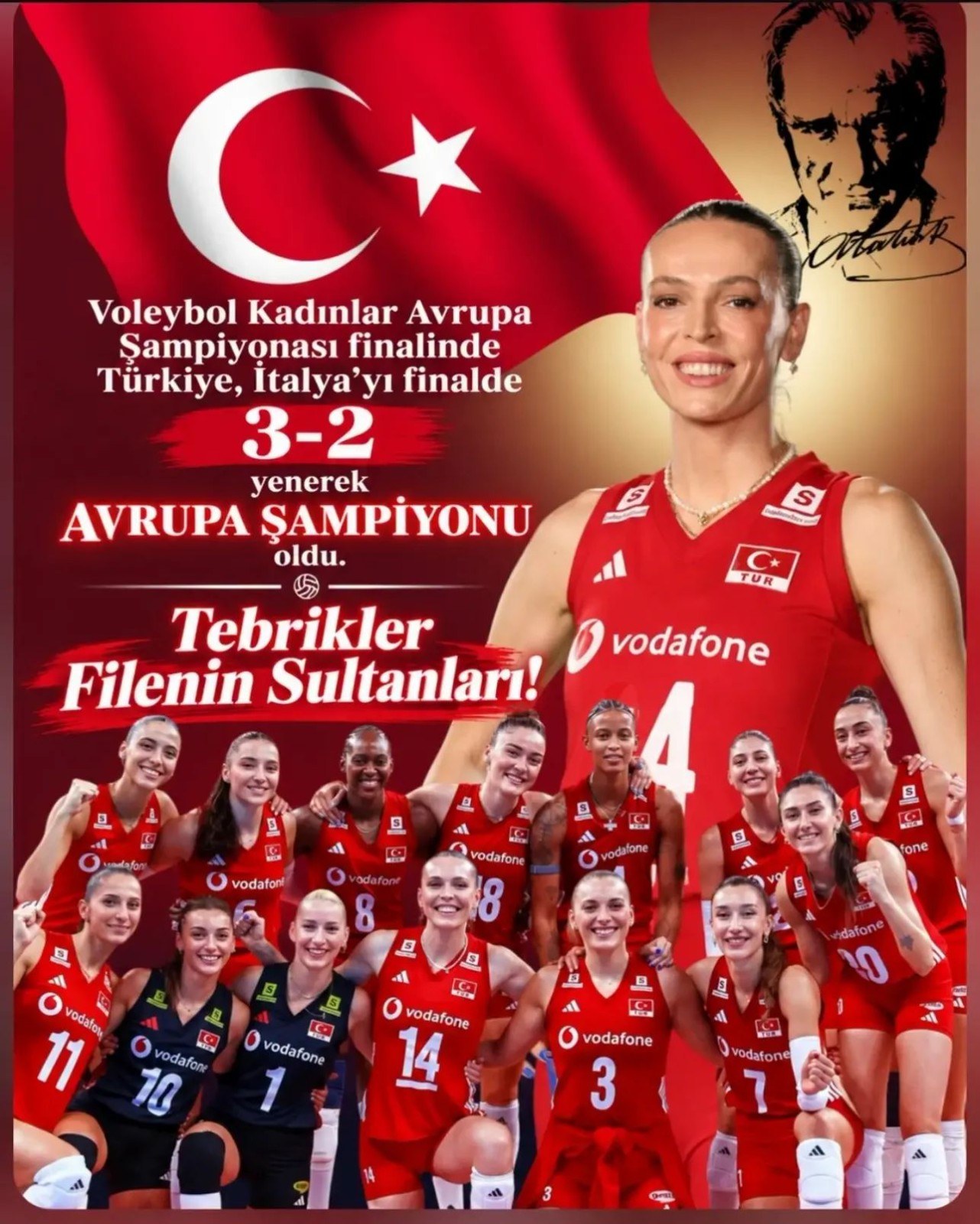 Türkiye Kadın Voleybol Takımı Avrupa Şampiyonu
