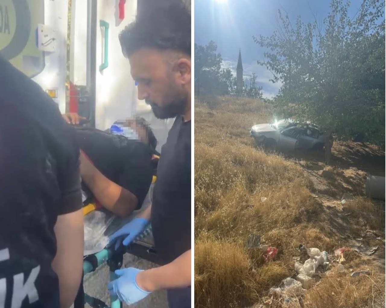 Adıyaman'da Otomobil Şarampole Yuvarlandı: 2 Yaralı