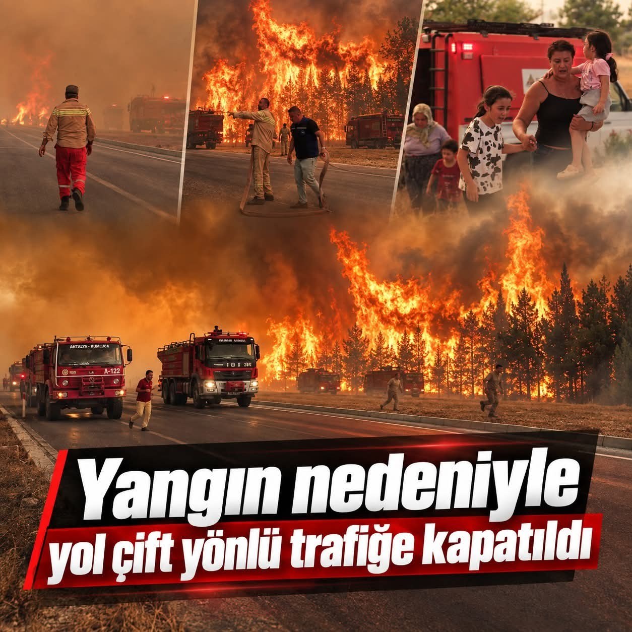 Aksu'daki Orman Yangını Trafiği Çift Yönlü Durdurdu
