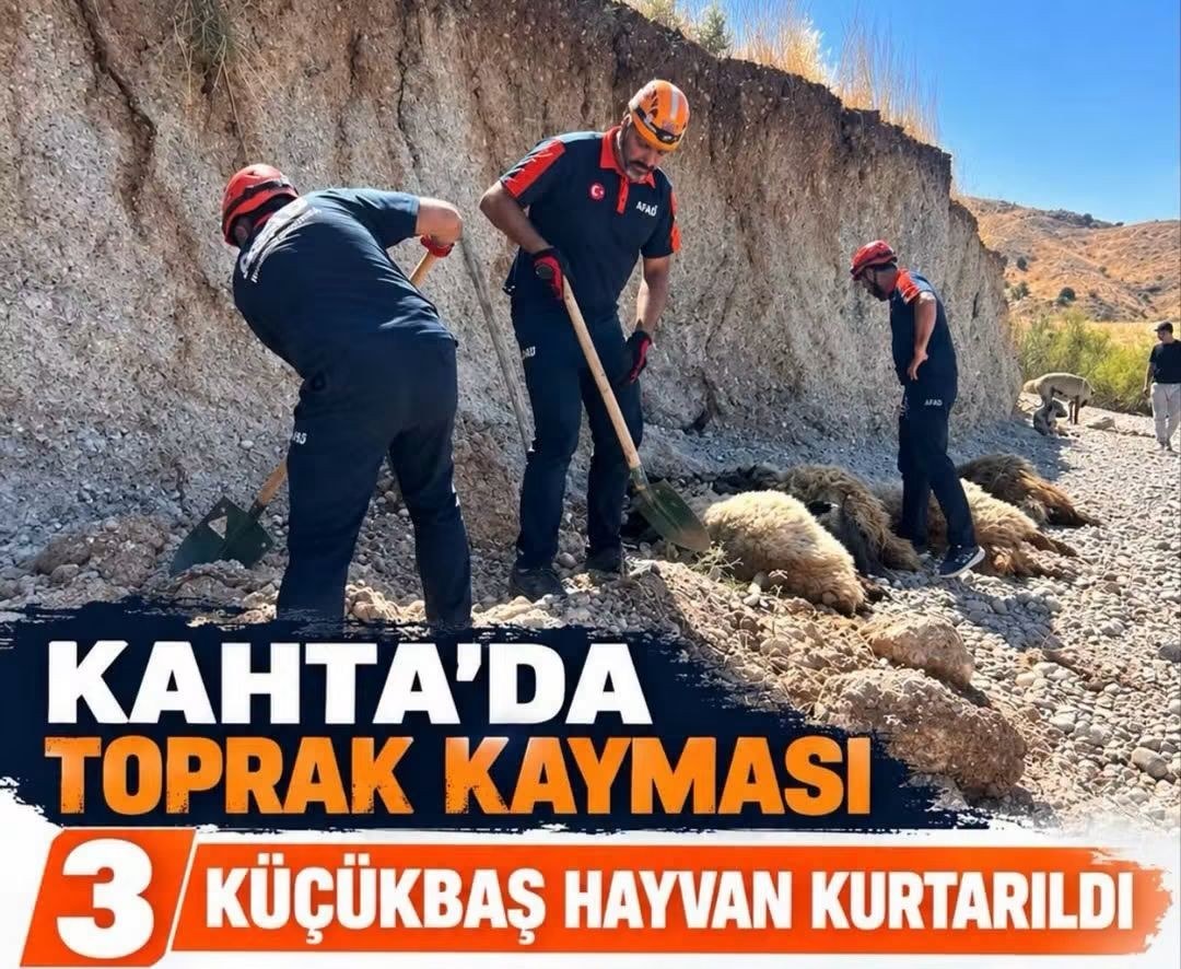 Kahta'da Toprak Kayması Meydana Geldi