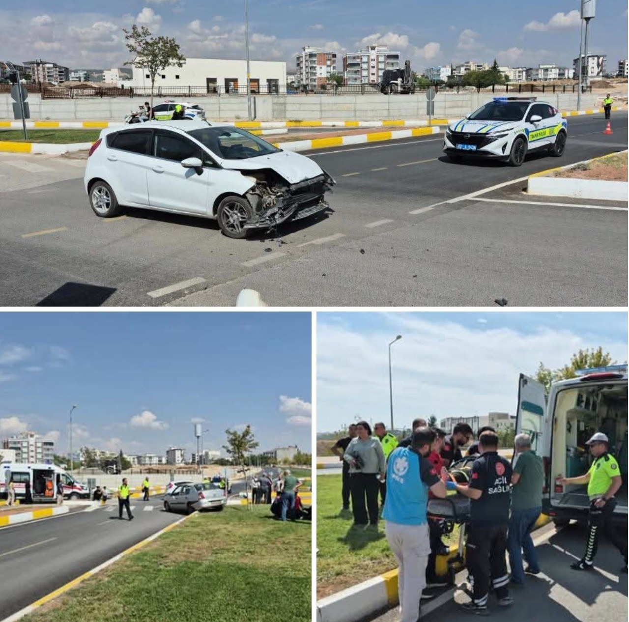 Adıyaman'da İki Otomobil Kavşakta Çarpıştı: 3 Kişi Yaralandı