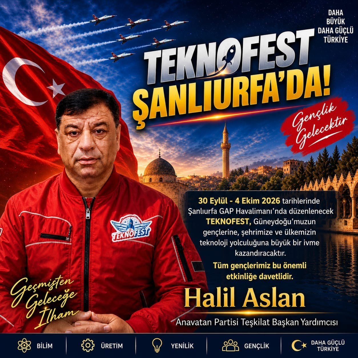 TEKNOFEST Güneydoğu Şanlıurfa'da Teknoloji Tutkunlarını Buluşturacak