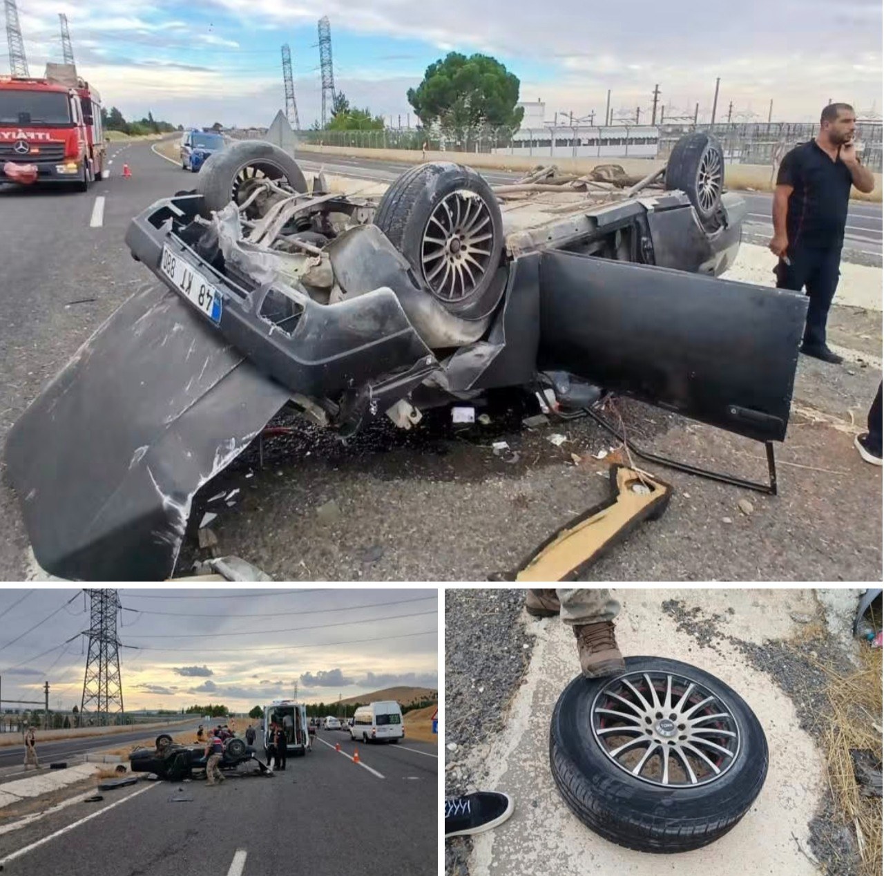 Adıyaman-Şanlıurfa Yolunda Otomobil Takla Attı: 5 Kişi Yaralandı