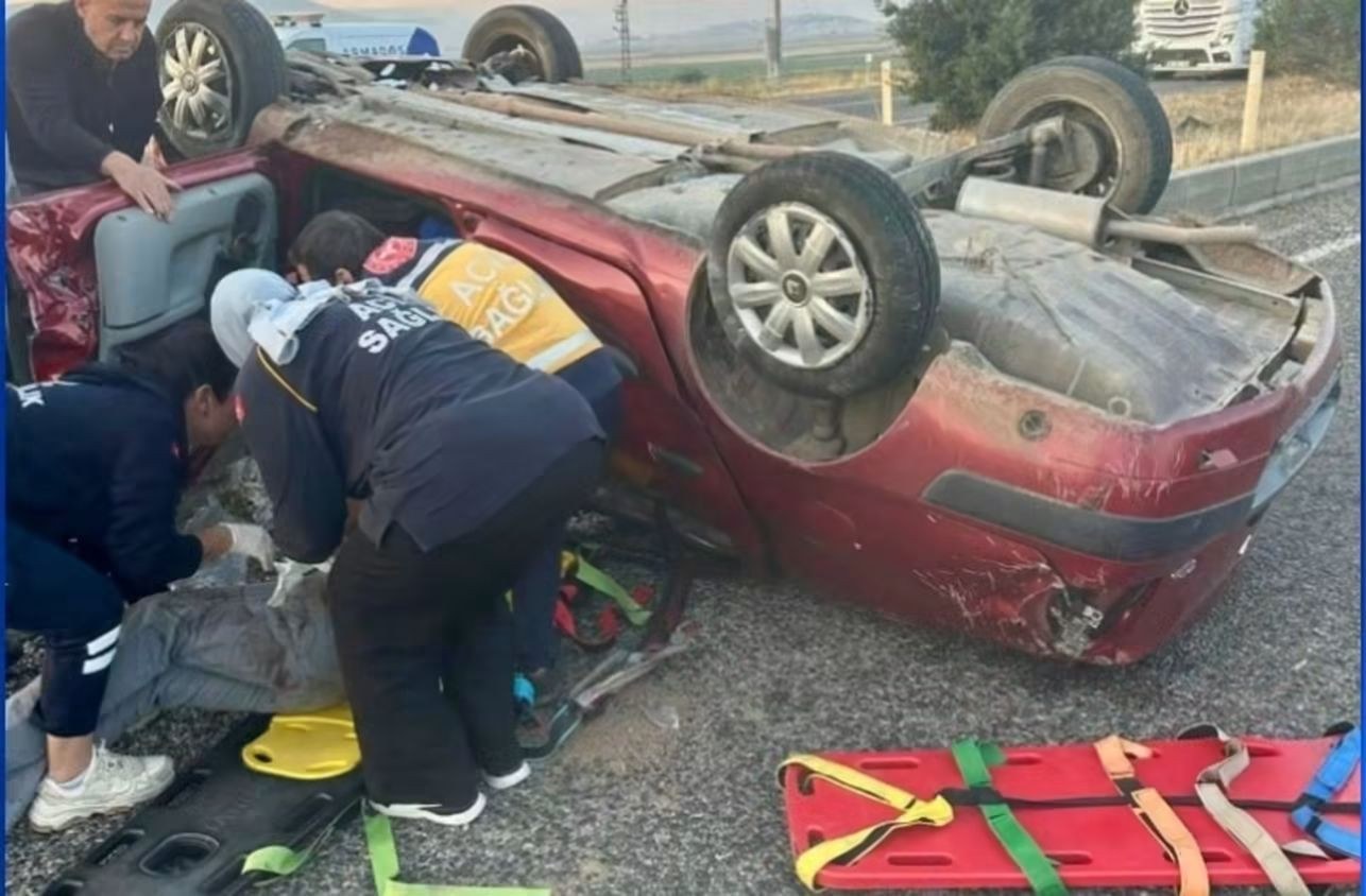 Pazarcık İlçesinde Otomobil Takla Attı: 1 Kişi Yaralandı