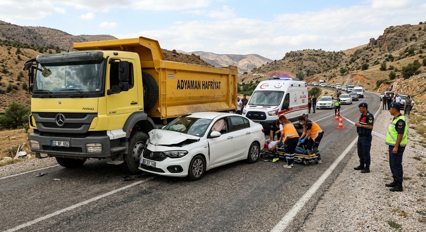 Kahta-Adıyaman Yolunda Trafik Kazası Meydana Geldi