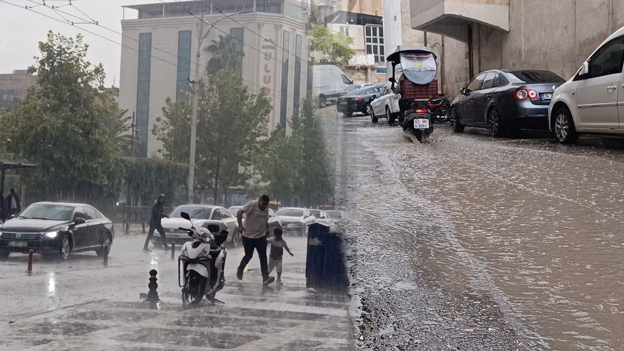 Şanlıurfa'da Şiddetli Yağış Hayatı Felç Etti